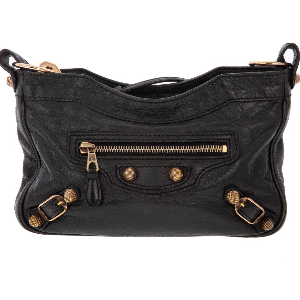 Balenciaga Giant Hip Crossbody Black Leather Stud